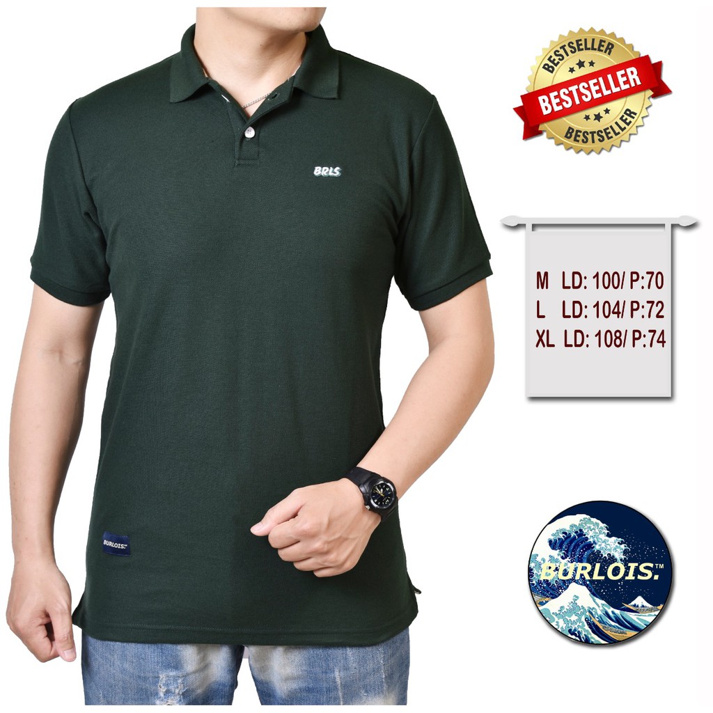 Burlois Store Original Kaos Burlois Kerah Pria Polo Tshirt Cotton Wangki RED MAROON GREY GREEN BROWN