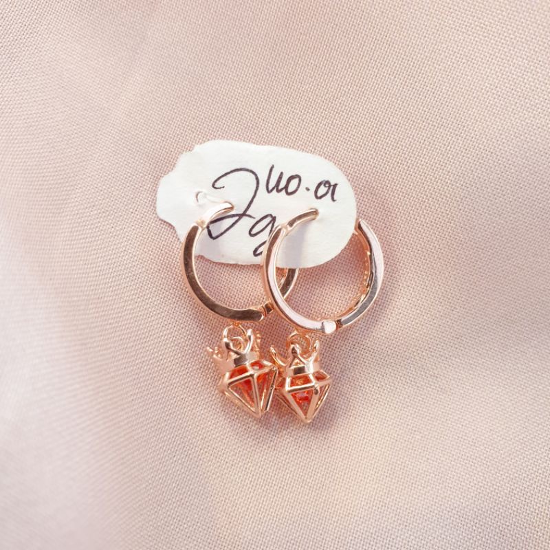 [NEW] Anting jepit dewasa birthstone mahkota emas asli kadar 375 8K, anting emas asli, perhiasan ema