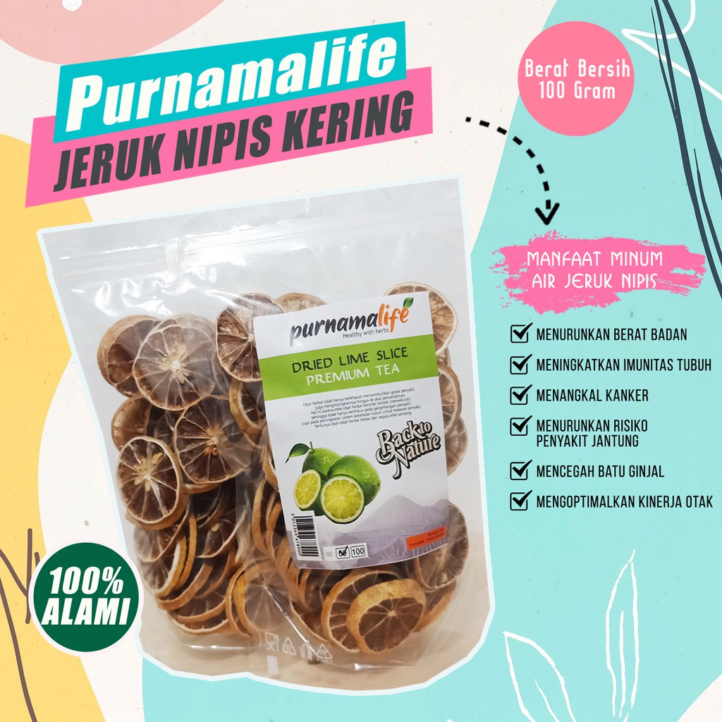 

Terlaris | Purnamalife - Dried Lime slice premium tea/jeruk nipis iris kering