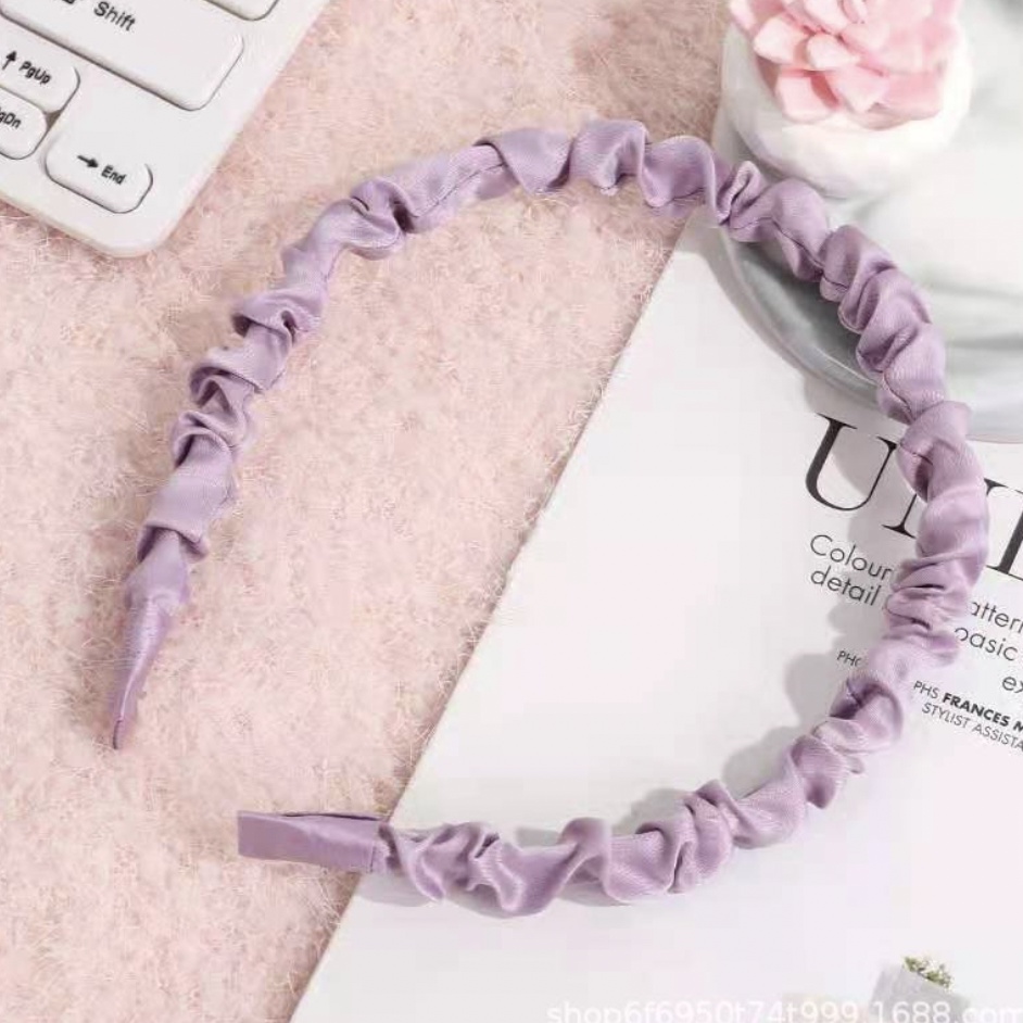 Bando Korea Kerut Scrunchie Headband Warna Pastel Bandana Scrunchies ACC04