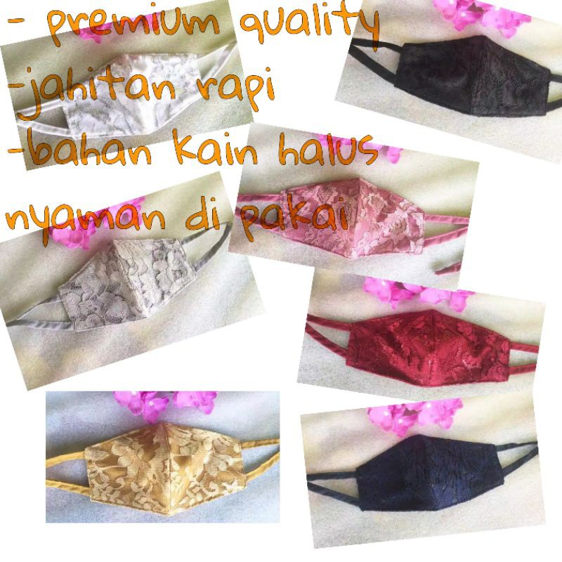 MASKER BROKAT // masker pengantin kondangan brukat premium