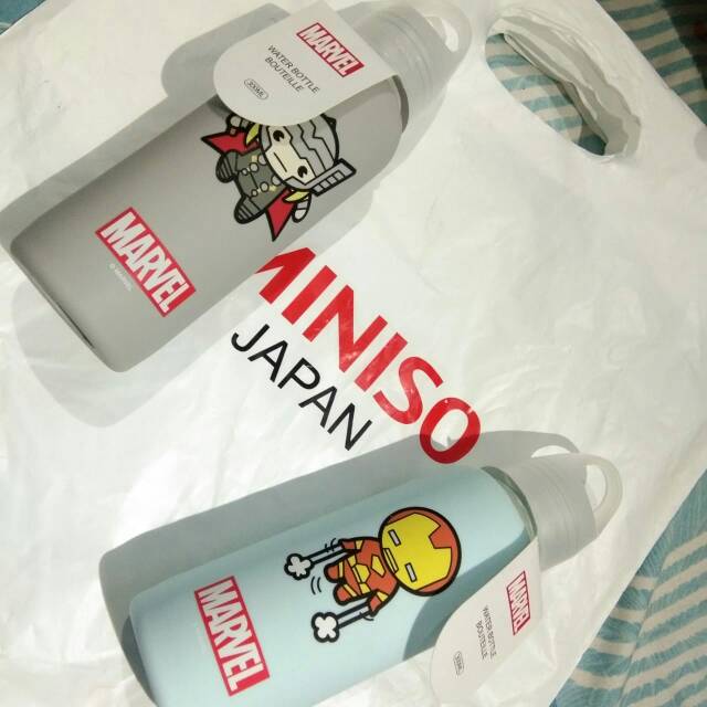 Botol Minum Miniso X Marvel 300ml Original