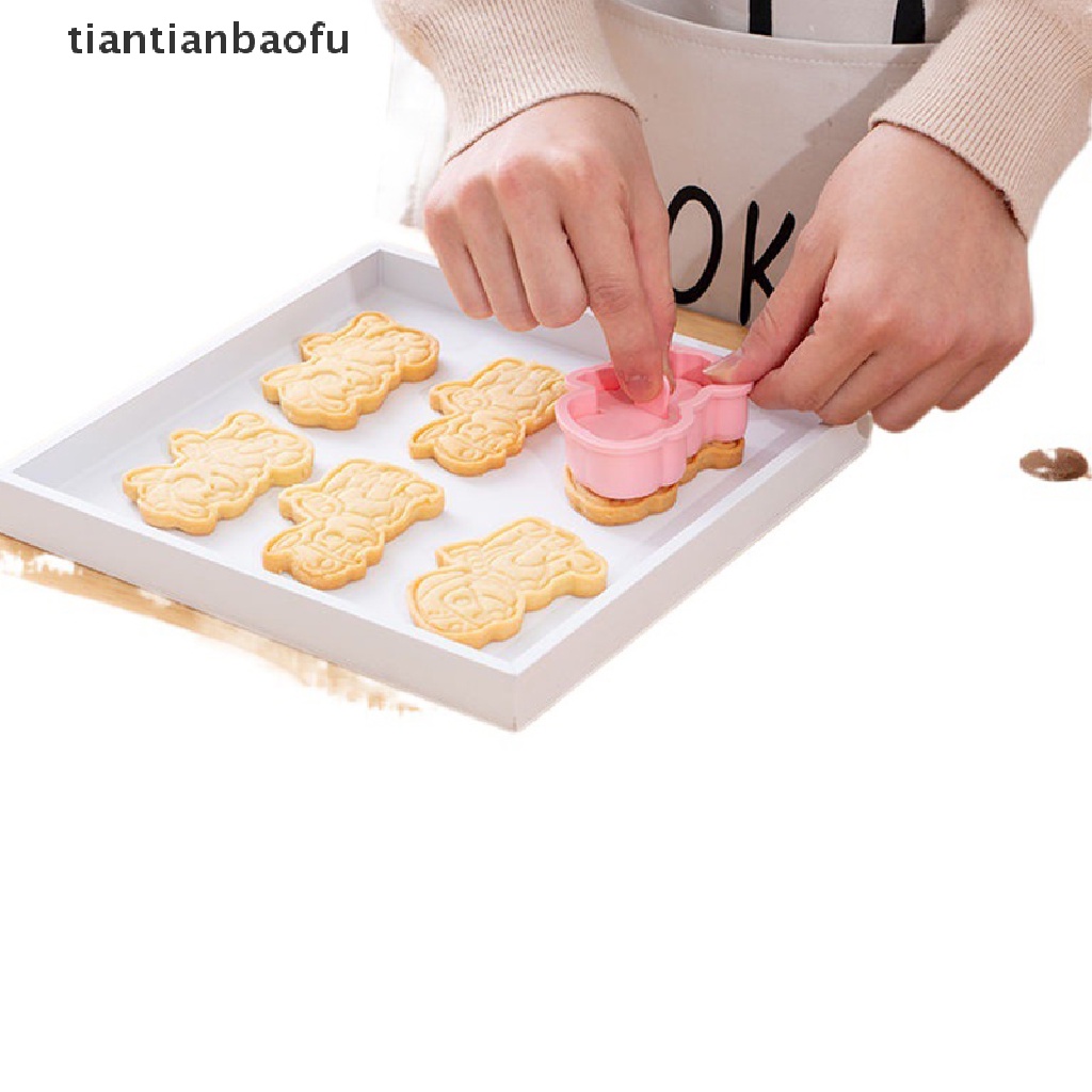 6 Pcs / Set Cetakan Kue Kering Bentuk Kartun Anjing 3D Untuk Alat Dapur