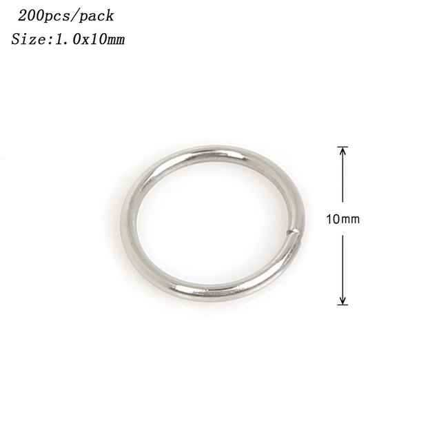 200pcs Jump Ring Bahan Stainless Steel Ukuran 4 / 5 / 6 / 7 / 8 / 9 / 10mm Untuk Membuat Perhiasan