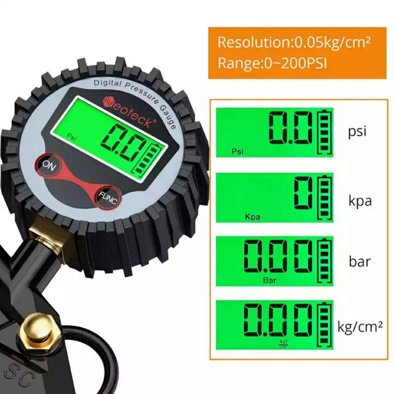 Digital Tire Pressure Gauge Pembaca Tekanan Angin Ban LCD Digital Mobil Tekanan Udara Ban Tick Gauge