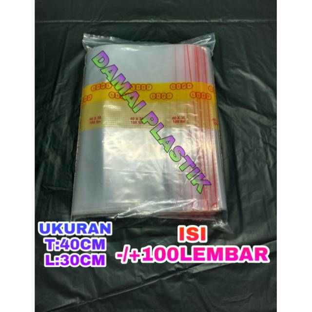 Kantong Plastik Klip 30x40 Clip Zipper Ziplock Besar Baju 30 x 40  Plastik laundry Celana dll