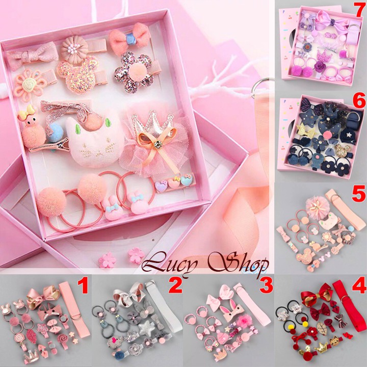 Set Pita Jepit Rambut Hair Clip Anak Perempuan isi 18 pcs