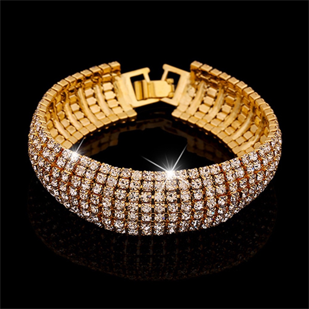 Gelang Bangle Berlian Imitasi Model Lebar Gaya Roman Untuk Wanita