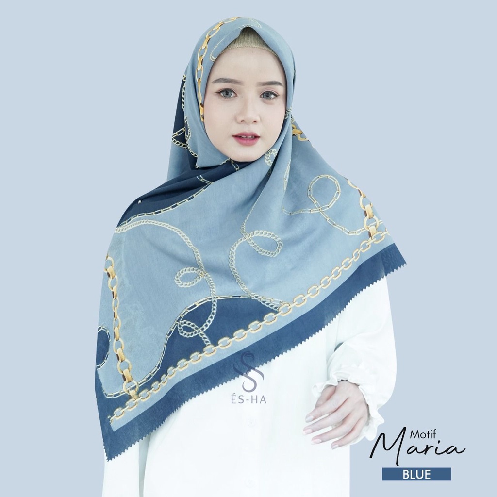 COD PROMO DENAY KW HIJAB SEGIEMPAT VOAL MOTIF / JILBAB DEENAY KW MOTIF TERMURAH-MARIA BLUE