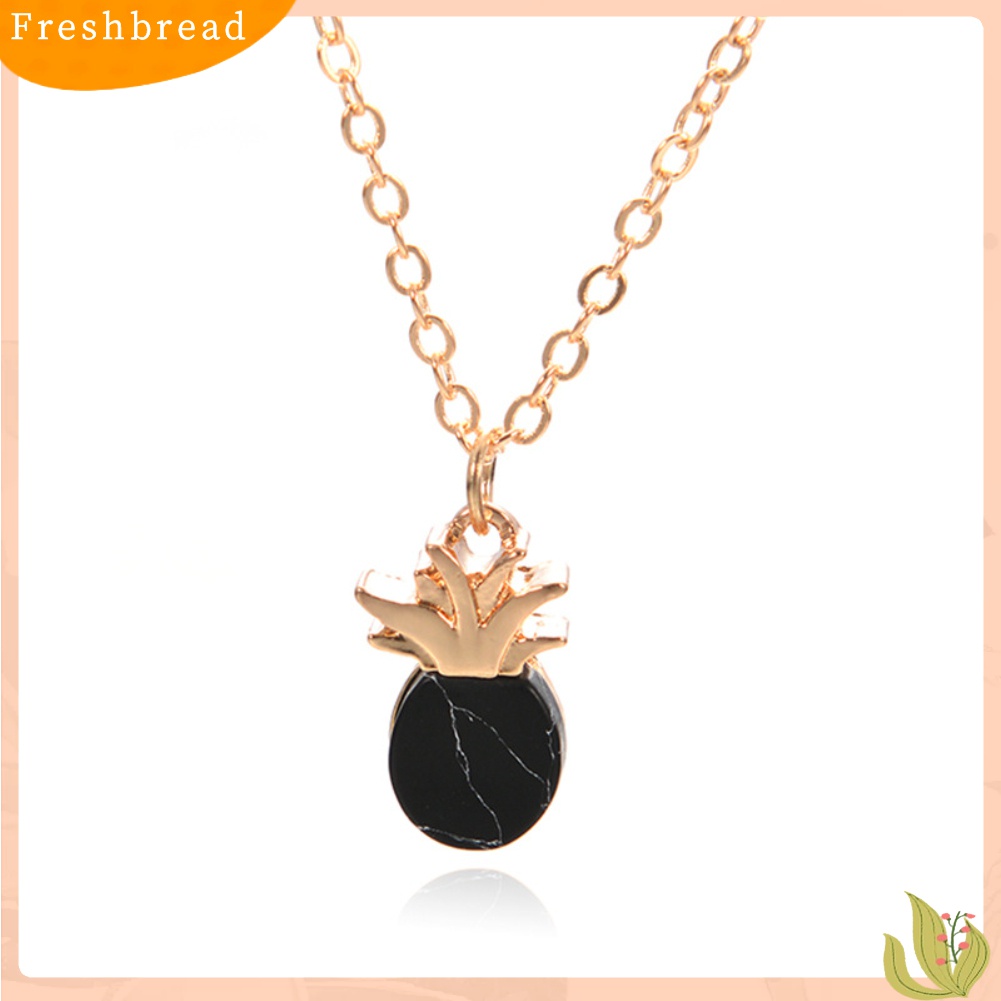 【Fresh】Fashion Cute Pineapple Alloy Stone Pendant Clavicle Chain Necklace Women Gift