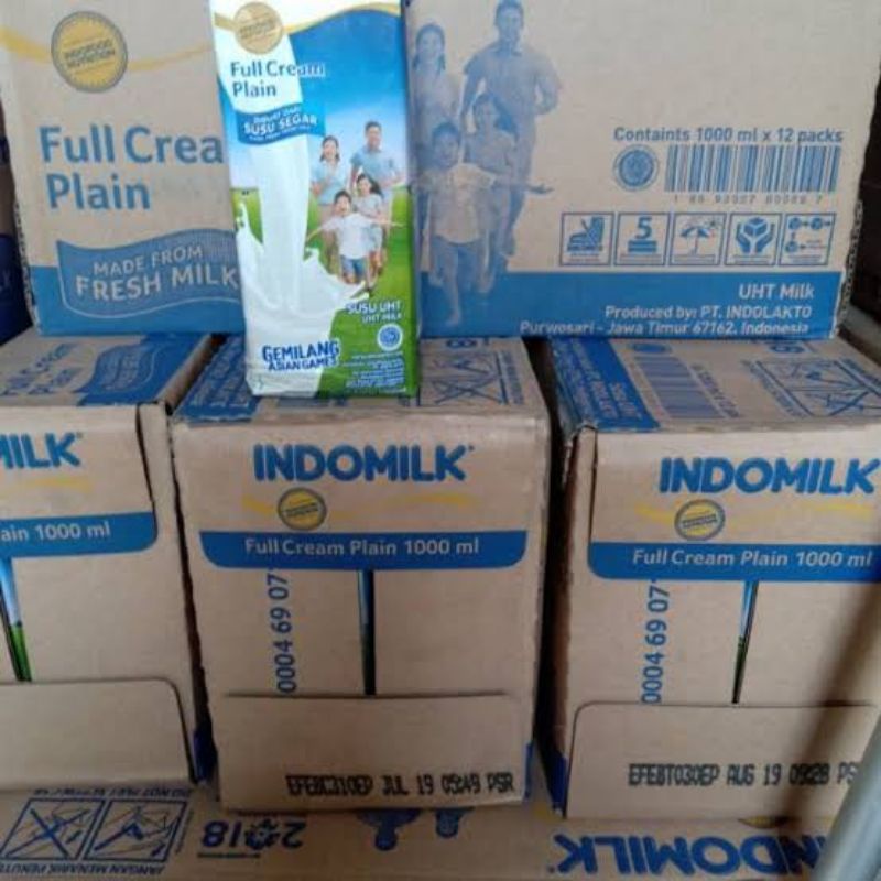 

susu indomilk 1 Litter FULL CREAM PLAIN