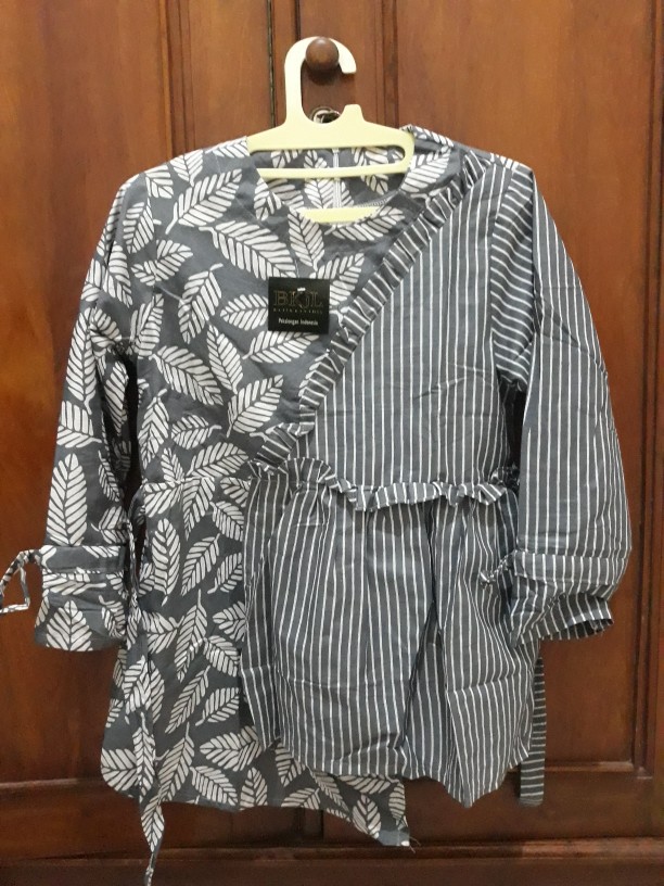 Tey-17 Batik Wanita Asj Sa Hrb026 Kenongo Kemeja Tosca Pendek