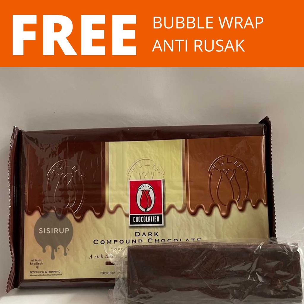 

Dark Chocolate Compound | Dark chocolate Merk Tulip Potongan -+200gr