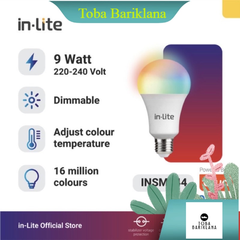 Lampu Smart Led Bluethoot 9 watt In-Lite