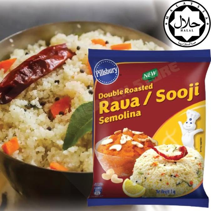 

Ready stock] Rava/Sooji Semolina New Double Roasted Pillsbury 500g/Tepung Sooji