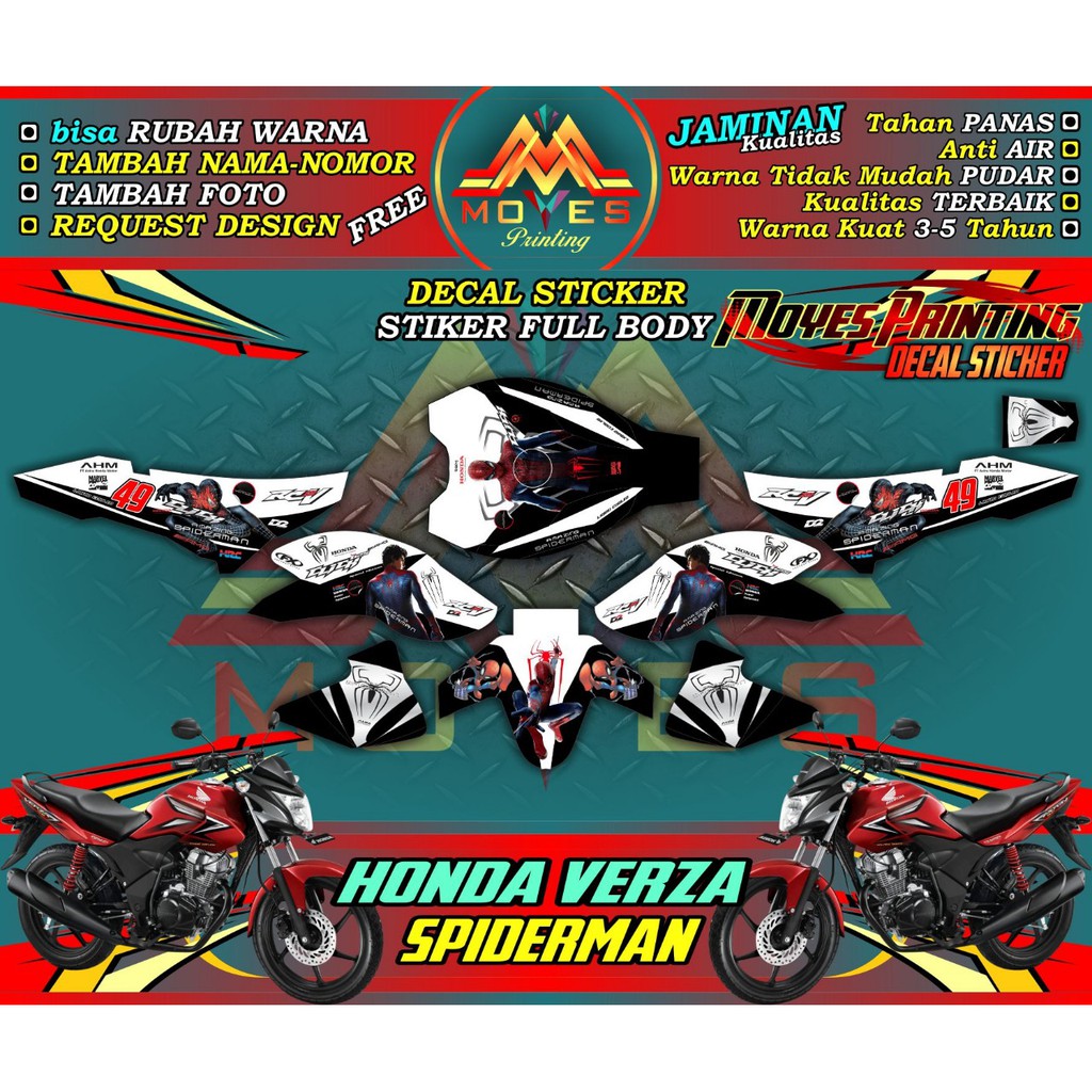 striping motor honda verza full body stiker vareasi  motor verza full body_SPIDERMAN