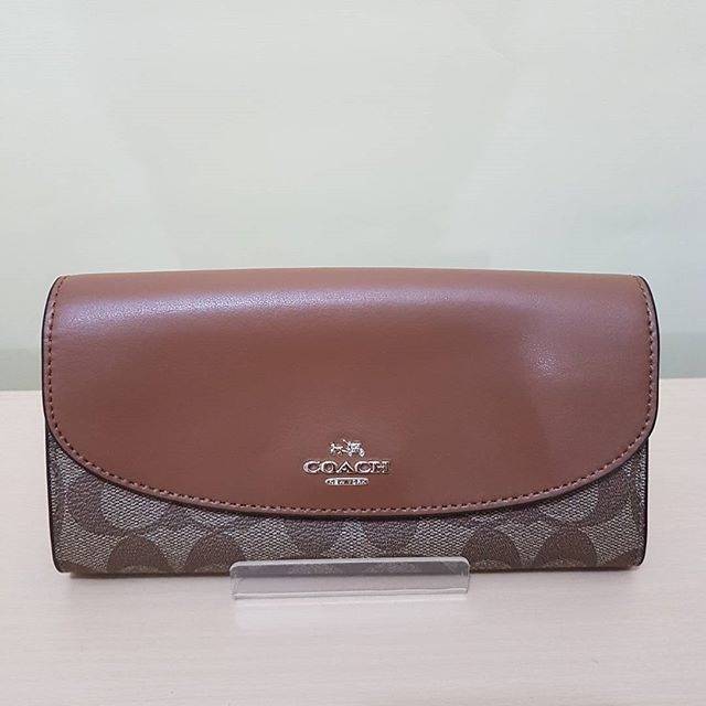 Dompet Coach Original / Coach Slim Envelope Wallet Signature Saddle