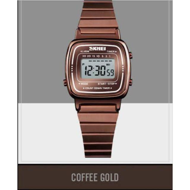 Jam SKMEI 1252 original bergaransi free paper box-Coffee