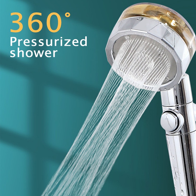 Gro Kepala Shower Model Genggam Dapat Berputar 360 Derajat° Kepala Shower Transparan Dengan Knob Aliran Air Adjustable