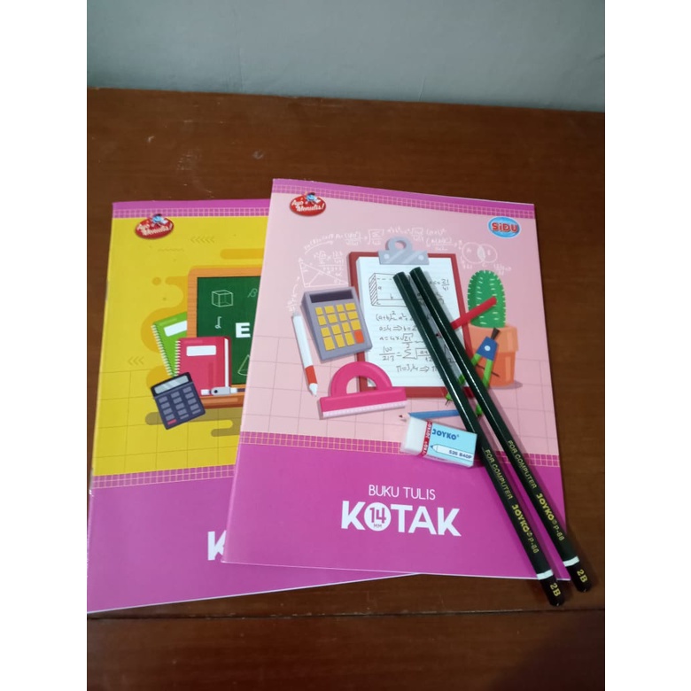 

PAKET BUKU KOTAK BESAR (2 PCS BUKU KOTAK SIDU 38 , 2 PENSIL 2B, 1 PENGHAPUS)/PAKET BUKU KOTAK SIDU 38