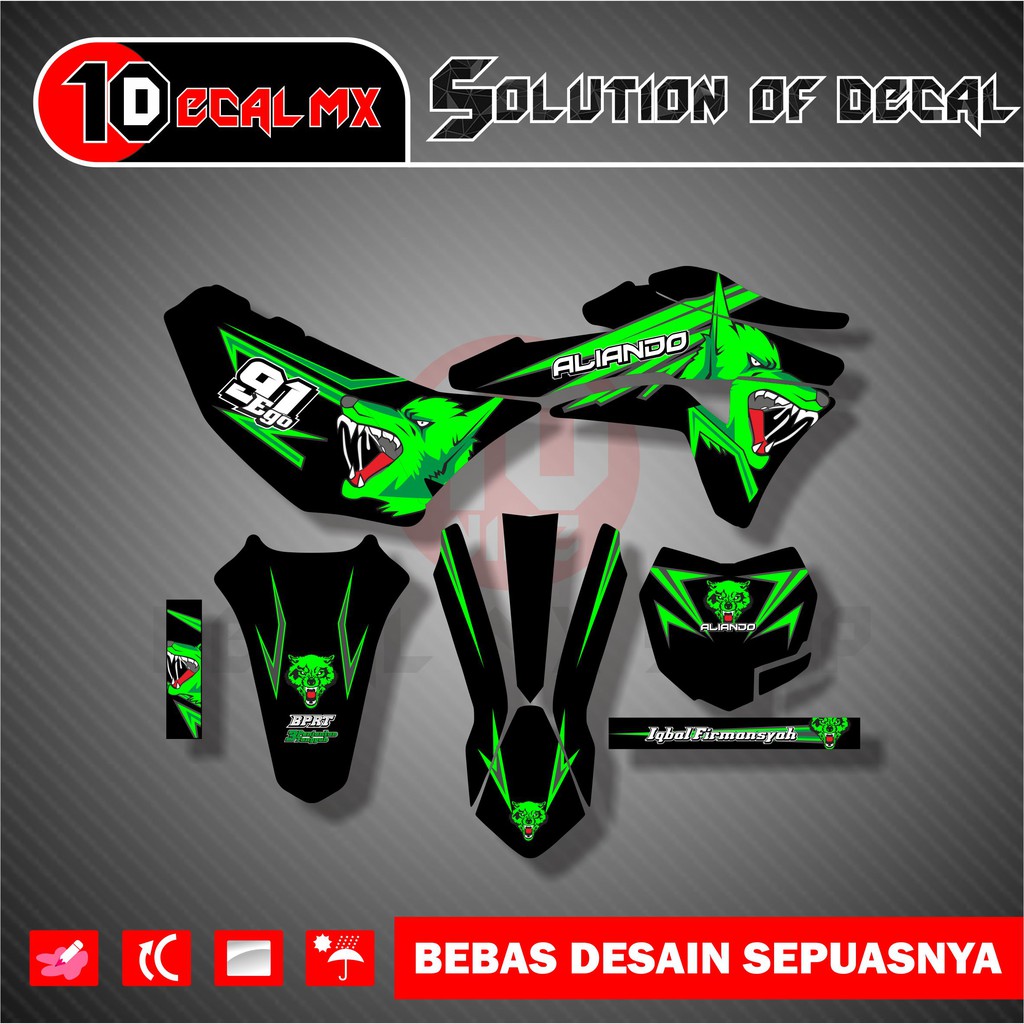 decal klx gordon serigala hijau