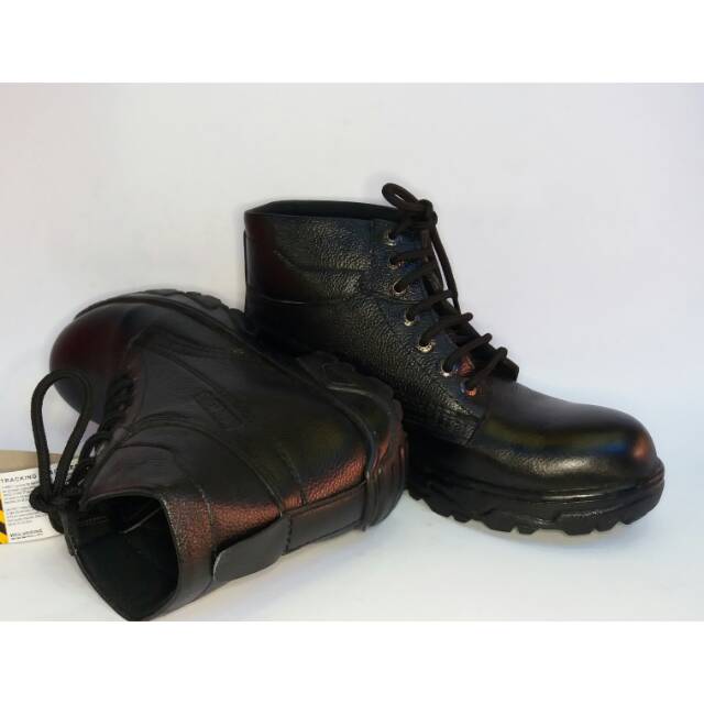 sepatu sefti pria bot tali depan besi  King's bahan kulit sapi asli