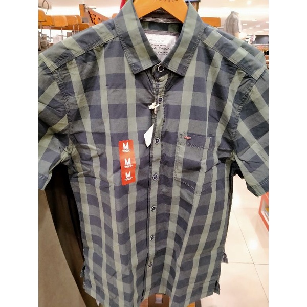 kemeja pria kotak kotak cardinal casual