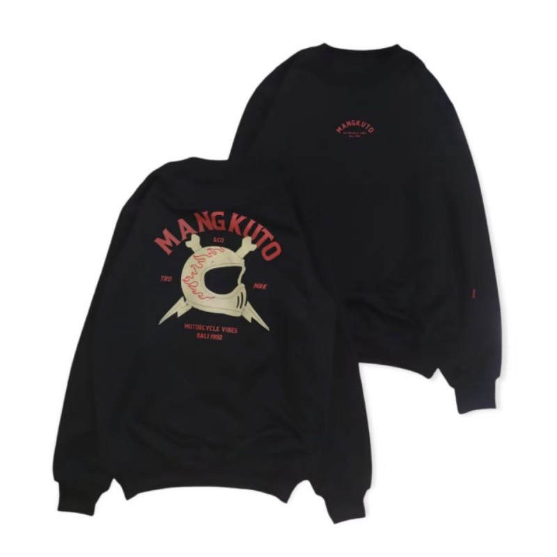Sweater Crewneck MANGKUTO ORIGINAL Pria Terbaru Crewnek Pria Hitam Polos Pria Crewneck katun Aesthet