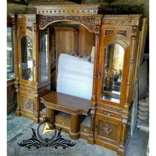 Lemari tv bufet tv kayu jati