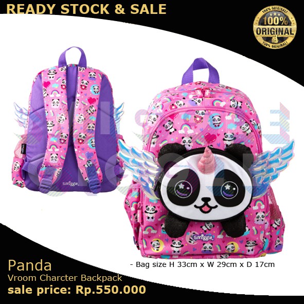 [ORI] smiggle Panda Vroom Character Backpack