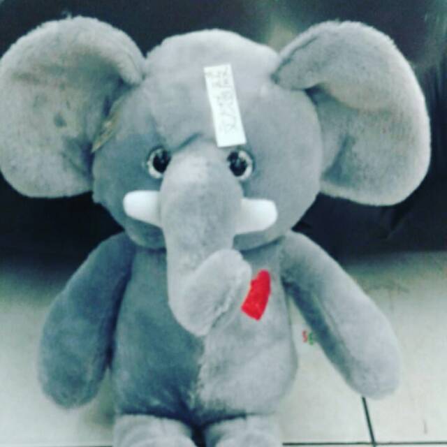 Boneka mainan anak karakter si gajah tambun & lucu elephant popo hear 16" inchi 42cm SNI NEW murah