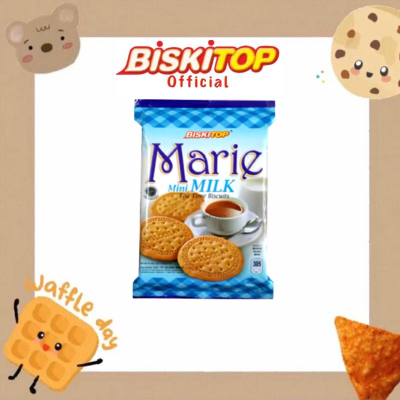 

BISKITOP OFFICIAL - MARIE (305 Gram) Biskuit Kue Kering Anak Rasa Susu dan Coklat Murah Enak Renyah