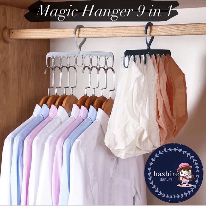 Magic Hanger Gantungan Baju 9 Lubang Penghemat Tempat Hanger Baju Sebaguna