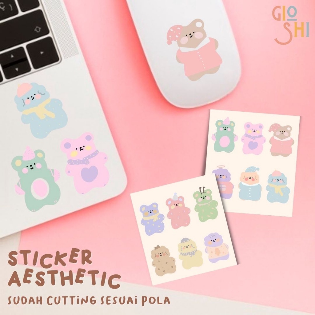 

sticker aesthetic Korean Bear by Gioshi.Store