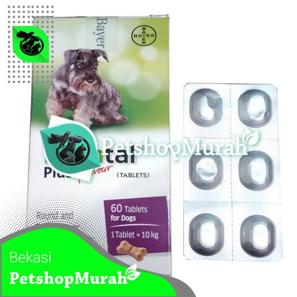 Obat Cacing Anjing Drontal Dog Per Tab