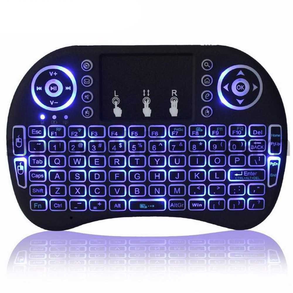 Bayar Ditempat Taffware Air Mouse Wireless Mini Keyboard RGB 2.4GHz Touch Pad - I8