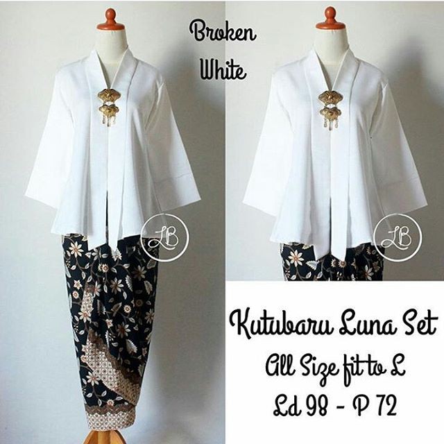 Setelan Kebaya Kutu Baru Floy White.