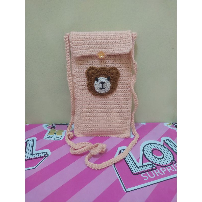 Tas Sarung Hp Rajut bisa request nama