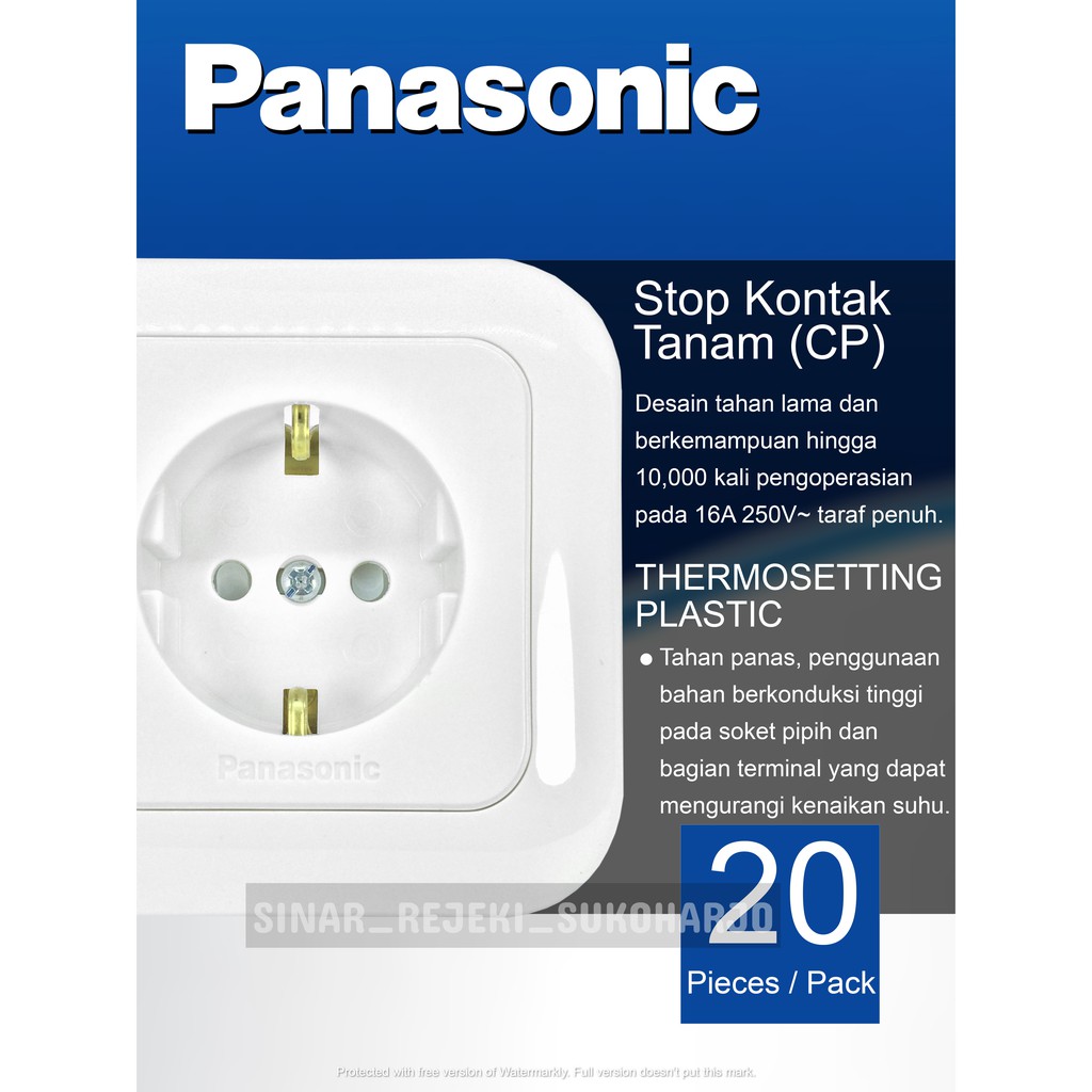 Panasonic Stop kontak Arde IB / Inbow / Tanam dengan CP (Pengaman dari jangkauan Anak)