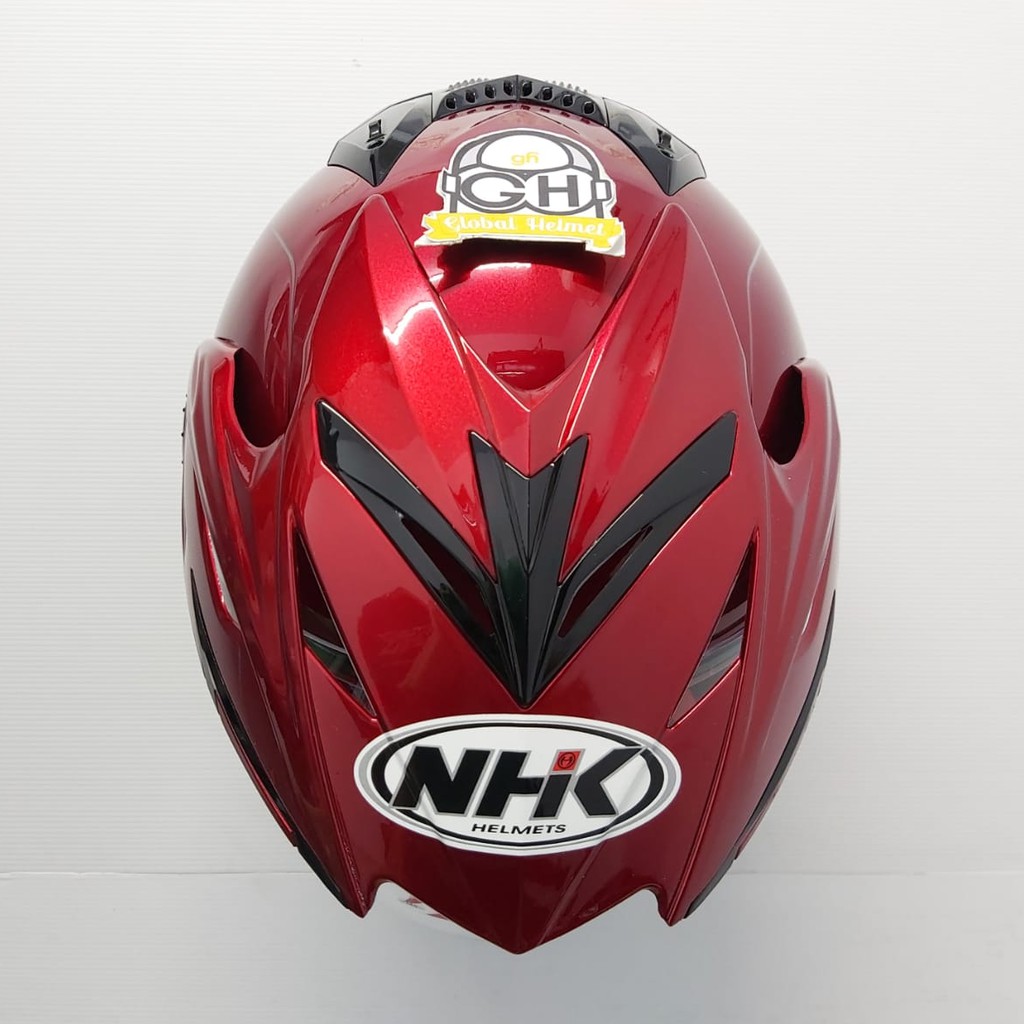 HELM HALF FACE NHK AVIATOR DOUBLE VISOR ROYAL RED