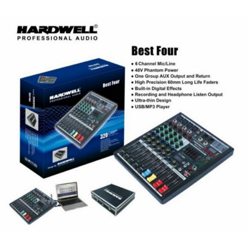 GROSIR MIXER HARDWELL BEST FOUR 6 CH GARANSI RESMI