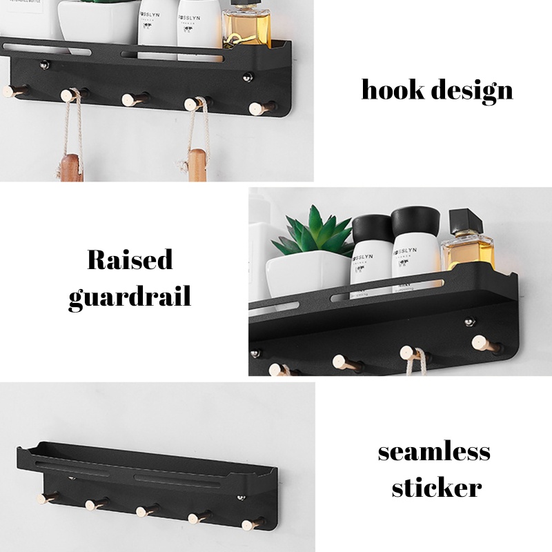 Rak Holder Penyimpanan Kunci Model Wall Mount Dengan Kait Untuk Kamar Mandi