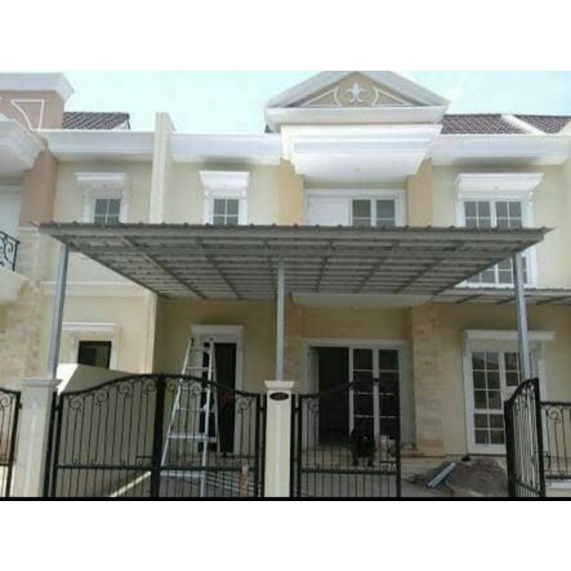 Kanopi Baja Ringan Atap Spandek Mininalis Tiang Double