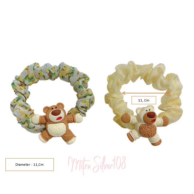 [MS108] KCR 22 IKAT RAMBUT KOREA / KARET BEAR / IKAT RAMBUT BERUANG / SCRUNCHIES IMPORT MURAH | IKAT RAMBUT ANAK | AKSESORIS RAMBUT ANAK