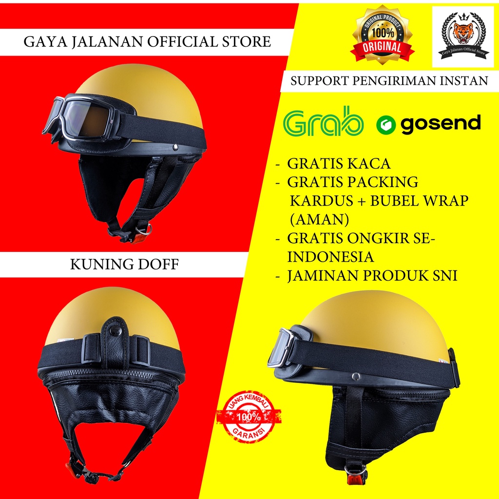 Helm Retro Klasik Helem Harley Vintage Pespa Vespa Choper Chopper Chips Chip Pria Cowo Cowok Wanita 