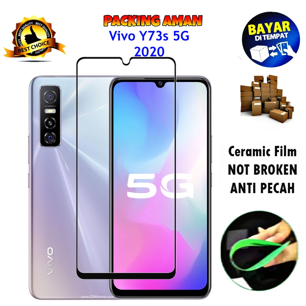 Tempered Glass Vivo Y73s 5G 2020 FULL COVER FULL SCREEN Ceramic Film Anti Gores