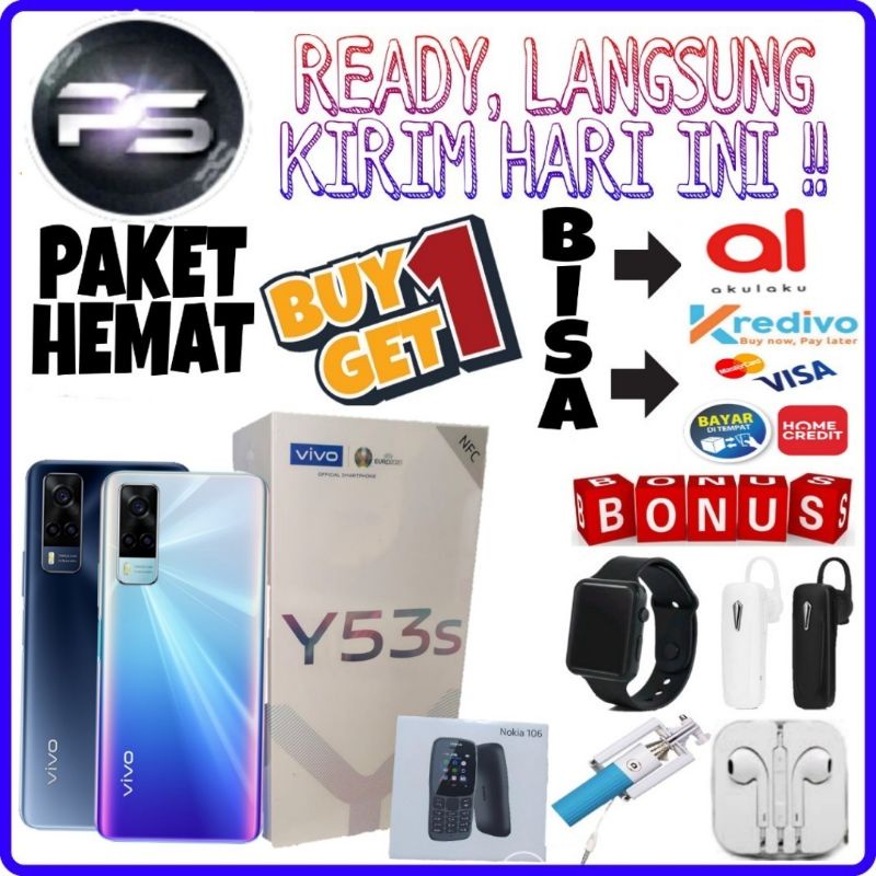 VIVO Y53S RAM 8+3 INTERNAL 128 NFC ,ORIGINAL 100% BERGARANSI RESMI VIVO INDONESIA