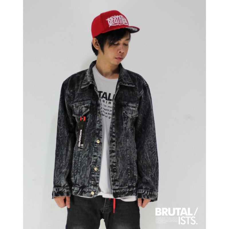 Jaket Jeans Denim Pria Wanita Polos / Jacket Denim Motif Printing