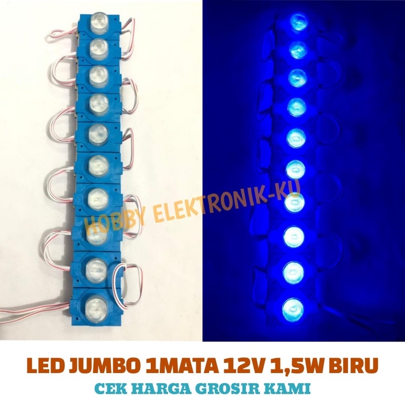 LAMPU LED JUMBO 1MATA 12V 1,5W BIRU (PEMBELIAN MINIMAL 10PCS)