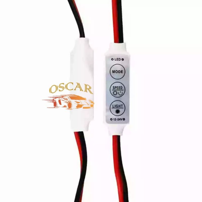 Modul Led Mini Dimmer Controller Kedip Strobo 6 Mode 6 Speed 12-24V 6A Mini Single Color LED Control